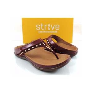 Women's Shoes Strive Tee Toe Post Sandal Walking Comfort Tawny Port Red Size 7.5